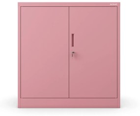 Alacsony fém irattartó szekrény BEATA, 900 x 930 x 400 mm, Fresh Style: púderrózsaszín