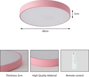 Brilagi - LED dimmelhető mennyezeti lámpatest POOL LED/48W/230V 3000-6000K 40 cm rózsaszín + távirányító