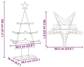 fekete fém karácsonyfa dekorációhoz 105 cm