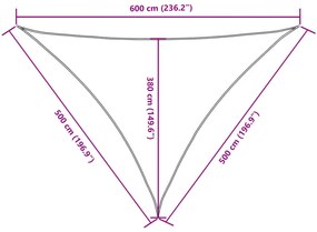 sötétzöld háromszögű oxford-szövet napvitorla 5 x 5 x 6 m