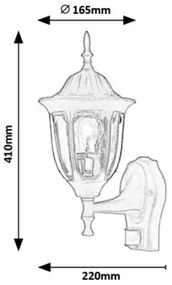 Rabalux 7837 - Kültéri fali lámpa érzékelővel NESNA 1xE27/60W/230V IP43 fekete