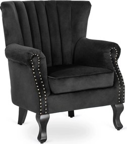 Fotel fekete bársony kárpittal – MALLO