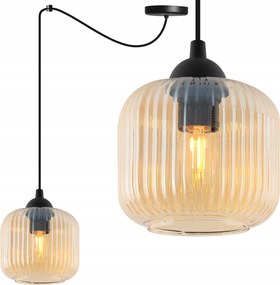 Függőlámpa Mennyezeti Csillár Pók Loft Bordázott Mézszínű Glamour Lámpabúra