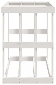 fehér tömör fenyőfa kültéri rönktároló 108x52x74 cm