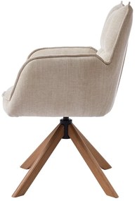 Krémszínű kárpitozott étkezőfotel szett 2 db-os Marilla – Unique Furniture
