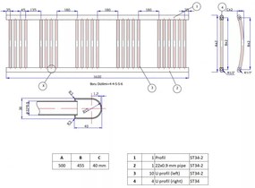 Törölközőszárító radiátor 50 x 160 cm - Nero Italia (szürke)