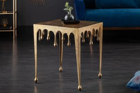LIQUID design fém lerakóasztal - 34/46cm - arany