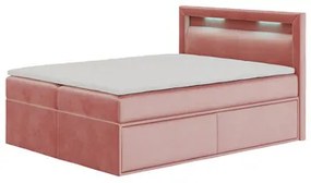 Kárpitozott ágy PRADA, 160x200 cm. Lazac színű