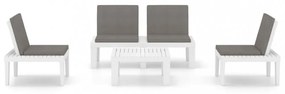 4 részes fehér műanyag kerti ülőgarnitúra párnákkal