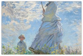 Kép - Claude Monet, Woman with a Parasol - Madame Monet and Her Son, reprodukciók (90x60 cm)