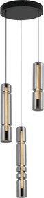 AVIANO LIGHTING 6223-0310 CILINDRO Többágú Függesztett Lámpa Fekete, Füstös LED IP20