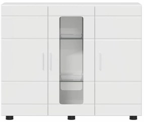 Széf polcokkal Magasfényű fehér 55.5 x 29 x 100 cm Faanyag