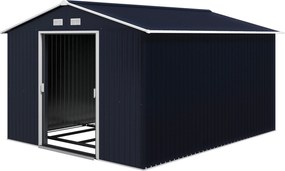 Outsunny Kerti Szerelő Sátor 8.3 m² 277x322x192 cm Kerti Sátor Tolóajtóval, Lejtős Tetővel, Megerősített Alappal (Padló NEM Tartozék) és 4 Ablakkal Sz