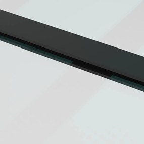 fekete ESG üveg tolóajtó fémszerelvény-szettel 76x205 cm