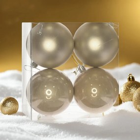 Arany műanyag karácsonyi gömb szett 4x10cm