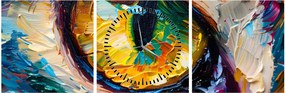 Kép - Macskaszem festmény (órával) (90x30 cm)