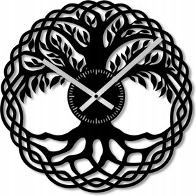 Falióra 60 cm Fa Falióra Fekete Nagy Fa 3d