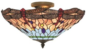SEARCHLIGHT-1289-16 DRAGONFLY Többszínű Színű Tiffany Mennyezeti Lámpa 3XE14 40W IP20