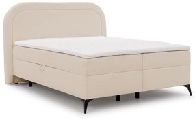 Bézs ágyneműtartós boxspring ágy 180x200 cm Ornes – Ropez