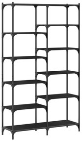 fekete szerelt fa és vas könyvespolc 100 x 32 x 170 cm