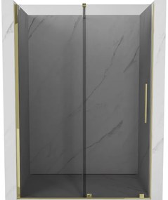 Mexen Velar, tolózuhanyajtó nyitáshoz 150 cm, 8mm szürke üveg, arany fényes, 871-150-000-41-50
