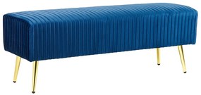 Kék bársony ülőpad 118 x 40 cm PATERSON Beliani