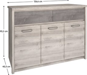 Komód 3D2S, nairobi gesztenye/onix, JESI NEW