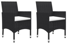 vidaXL 5 részes fekete kerti étkezőgarnitúra