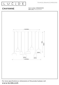 Lucide 05446/08/30 - Kábeles csillár CHAYANNE 8xE14/10W/230V