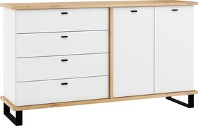 Komód Cross CRO-07 2D4S artisan tölgy matt fehér