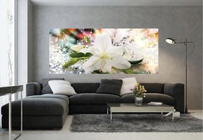 Fotótapéta Fehér Liliom Absztrakt Virágok 250x104 Finom Dekoráció +ragasztó