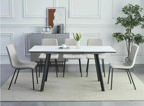 Bari kihúzható asztal fehér márvány 120-160 cm