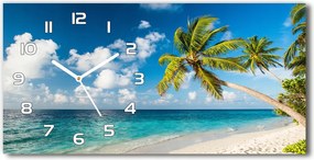 Üveg falióra csendes Maldív-szigetek tengerpart 60x30cm