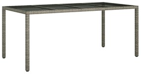 Kerti Étkezőasztal Szürke 190x90x75 cm Polirattan