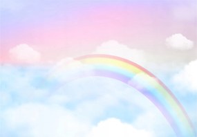 Fotótapéta Szivárvány Pasztell Felhők a gyerekszobába 200x140 +ragasztó