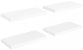 4 db fehér MDF fali polc 50 x 23 x 3,8 cm