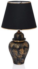 Fekete-aranyszínű asztali lámpa textil búrával (magasság 54 cm) Derin – Opviq lights