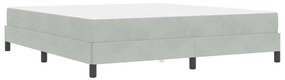 Boxspring ágy matraccal Világosszürke 180 x 200 cm Bársony
