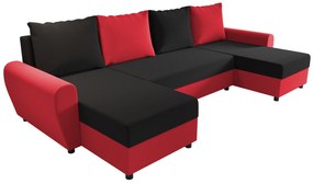 Sarok ülőgarnitúra U Fleur U (piros + fekete). 1057067