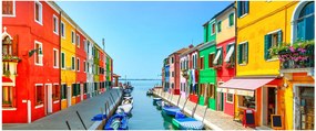 Kép - Burano sziget, Velence, Olaszország (120x50 cm)