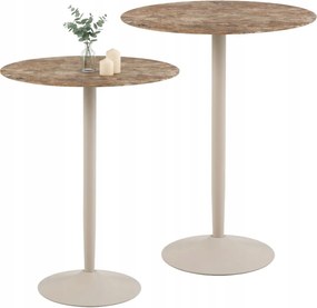 Konyhai Bárasztal magas kerámia Bézs márvány hatású 80x105 cm kerek