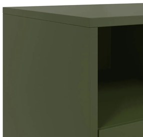 olívazöld acél TV-szekrény 68 x 39 x 60,5 cm