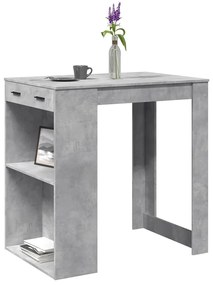 betonszürke szerelt fa bárasztal 102 x 70 x 103,5 cm