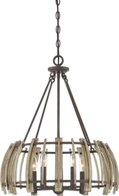 Quoizel loft függeszték wood hollow fekete falusias elsqz-wood-hollow-5p