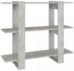 betonszürke könyvszekrény/térelválasztó 100 x 30 x 87 cm