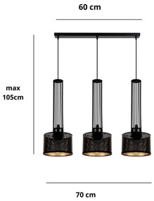 Csillár zsinóron ELIS 3xE27/60W/230V