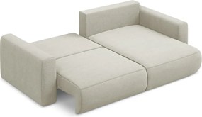 Bézs kinyitható-tárolóhelyes sarokkanapé (jobb oldali-heverő résszel) Kapua – Makamii