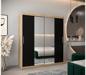 Ruhásszekrény 180 cm Toki 1 (szonoma tölgy + matt fekete). 1064927