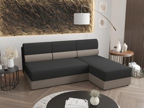 Sarok ülőgarnitúra Radiant L1 (fekete + szürke) (J). 1057432