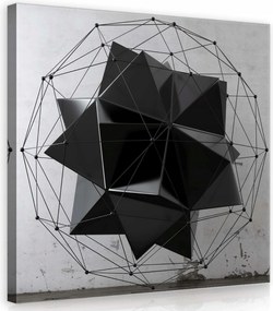 Vászonkép 80x80 Absztrakt geometria fekete fehér metál minimalizmus művészet